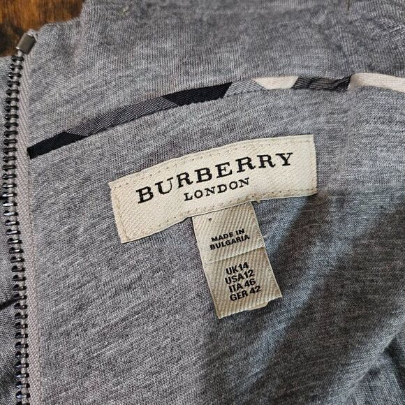 Burberry Dress XL 12 14 Jersey Tank Gray Ruched - Picture 4 of 10